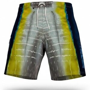 AFTCO Fishing Board Shorts Men's Size 44 Mahi Mahi Print Performance Swim Trunks